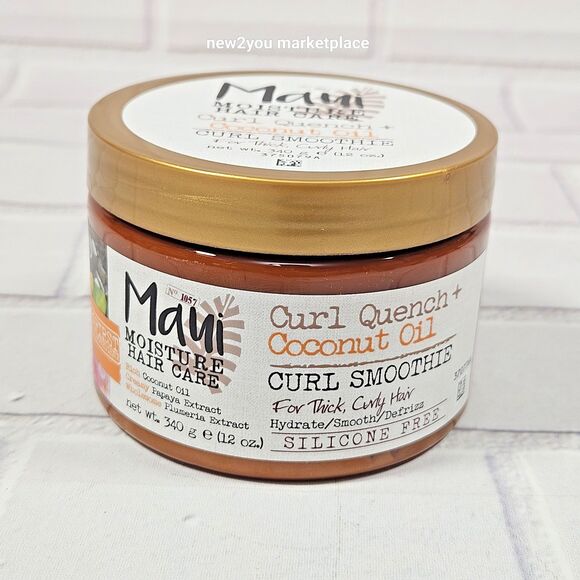 lot of 3 Maui Moisture Curl Quench + Coconut Oil Hydrating Curl Smoothie 12 Oz - Picture 4 of 7
